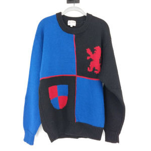 Clansman Men's Sweater XL Blue Red Black Lion VTG